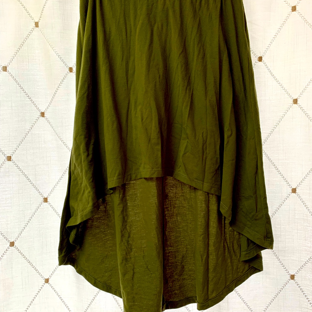 High/Low Green Skirt W/Belt Loops